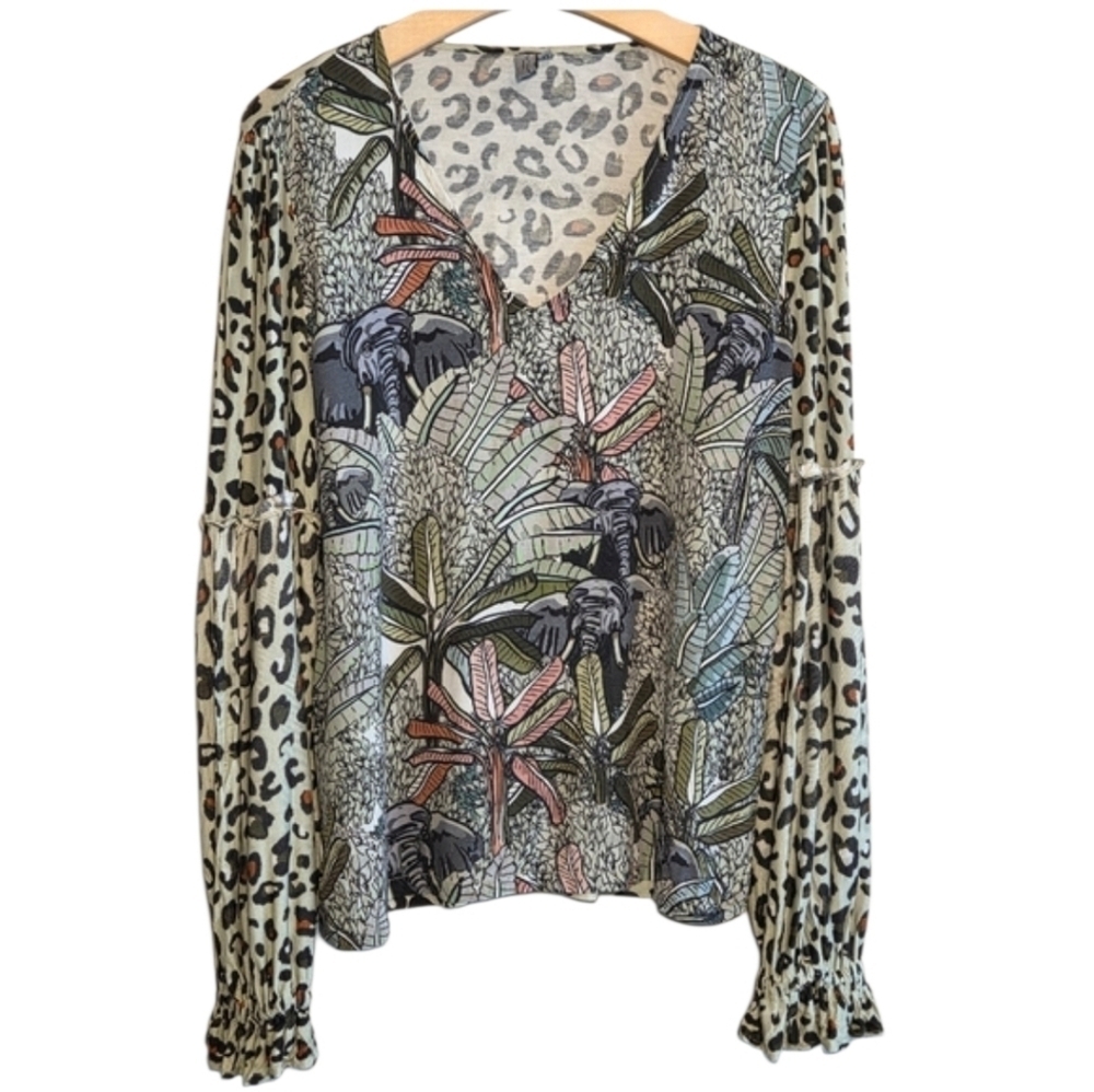 Anthropologie Bl^nk London Sibley Mock Neck Blouse Sz L